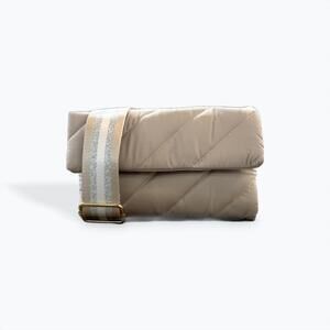 NEW CEJON jules quilted nylon crossbody bag in taupe